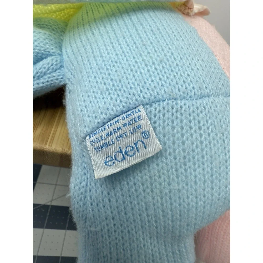 VTG Eden Pastel Clown Plush Knit Baby Color Block‎ 12